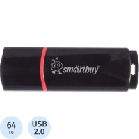 Флеш-память Smartbuy Crown, 64Gb, USB 2.0, чер, SB64GBCRW-K