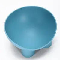 Миска для животных &laquo;БЕГЕМОТ&raquo;, 300 мл, покрытие софт-тач, пластик, серо- голубой