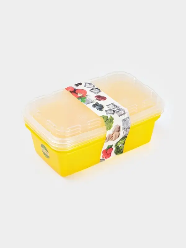 Набор контейнеров для заморозки BEROSSI Zip, 3 шт., 1 л, пластик, желтый