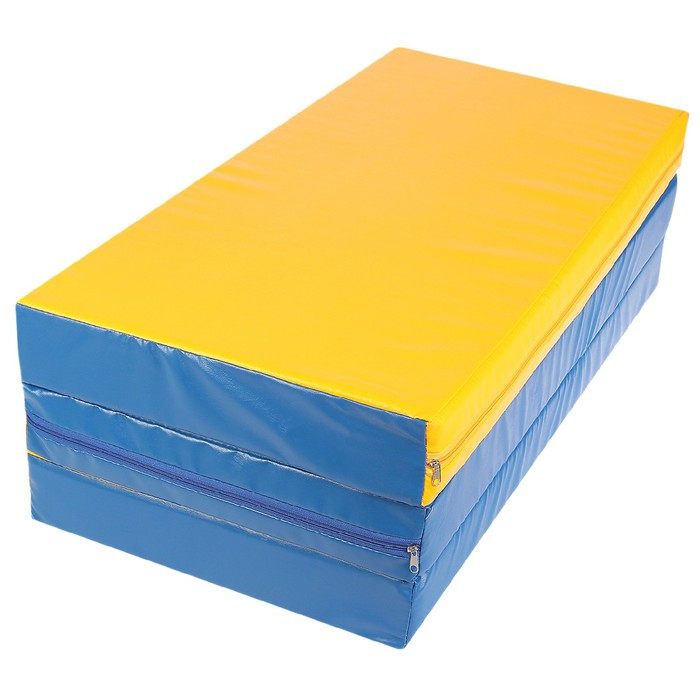 Мат, 100x150x10 см, 2 сложения, цвет синий/жёлтый Мат, 100x150x10 см, 2 сложения, цвет синий/жёлтый