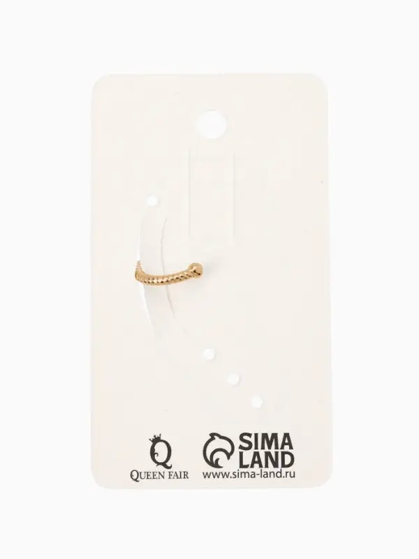 Серьга кафф &laquo;Драгоценность&raquo;, белая в золоте