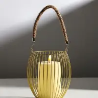 Подсвечник металл на 1 свечу &laquo;Корзина&raquo;, d=10 см, бронза, 15&times;15&times;17 см