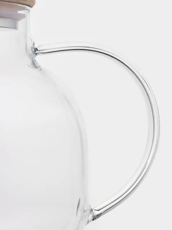 Заварочный чайник BellaTenero &laquo;Эко&raquo;, 1 л, с бамбуковой крышкой, металлический фильтр, стекло