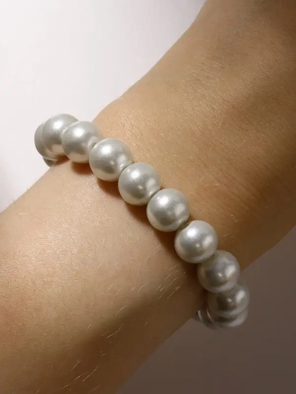 Браслет из бусин &laquo;Жемчуг. Классика&raquo;, d=5.5 см, шар №10, белый