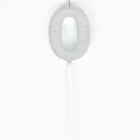 Свеча для торта &laquo;Элемент&raquo;, цифра "0" серебро