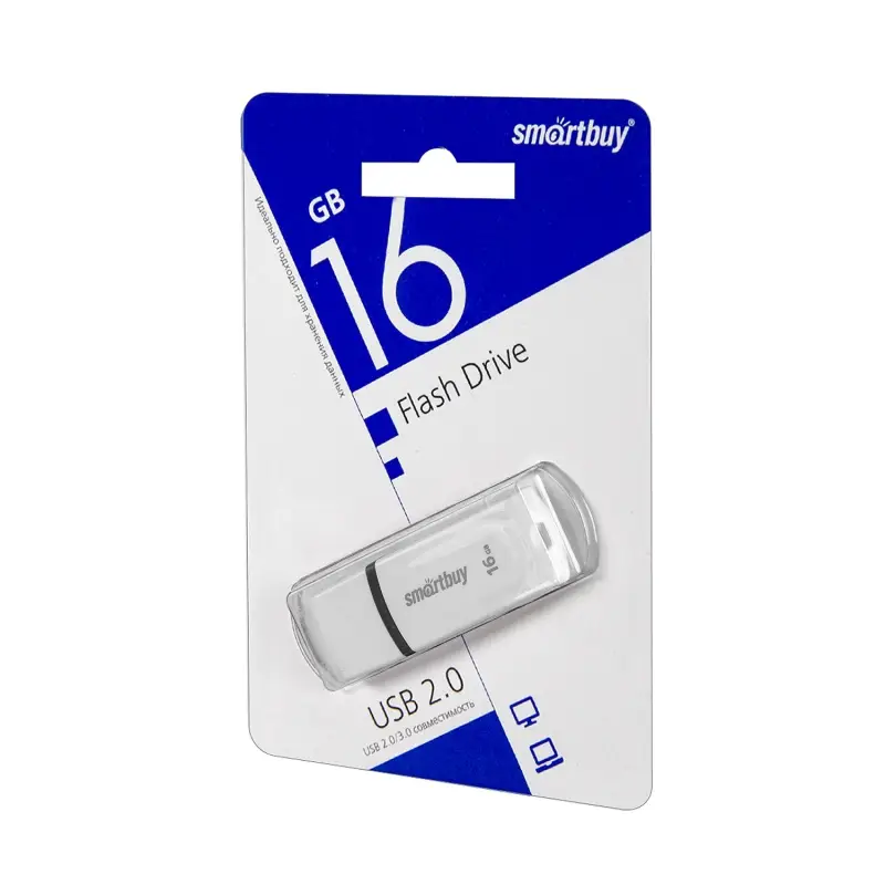 USB накопитель 16 GB USB 2.0 Smart Buy Paean White (SB16GBPN-W)