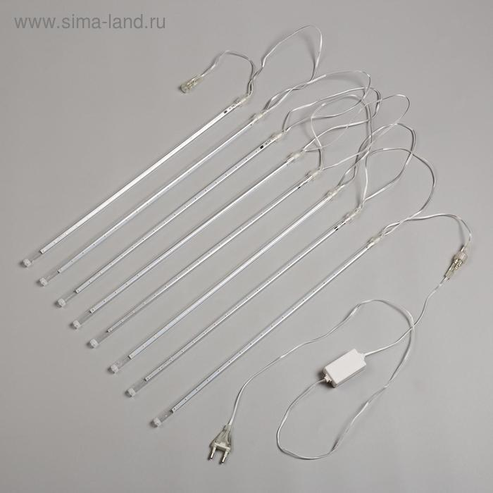 Гирлянда «Сосульки» 2.4 × 0.5 м, IP44, прозрачная нить, 96 LED, свечение мульти с эффектом стекания, 12 В