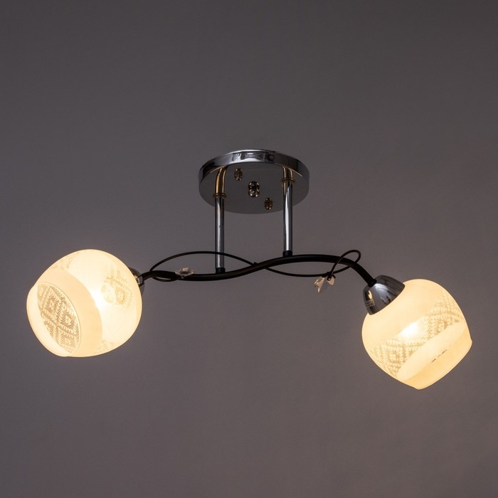 Люстра Люстра "Мона" 2х60Вт Е27 Хром, чёрный 45х35х28см