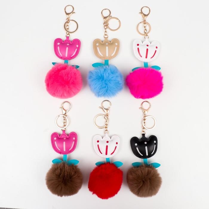 Пушистик на кольце Пушистик на кольце "Тюльпан" 13х6х6 см, МИКС