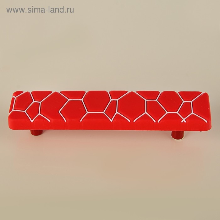 Ручка скоба детская KID 031,  Ручка скоба детская KID 031, "Паутина", м/о 96 мм, резиновая, красная