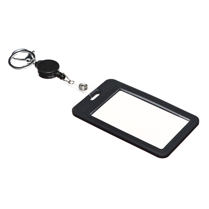 Бейдж-карман вертикальный пластиковый, внешний 110x70мм, внутренний 85x54мм, рулетка 40см, чёрный. Бейдж-карман вертикальный пластиковый, внешний 110x70мм, внутренний 85x54мм, рулетка 40см, чёрный.
