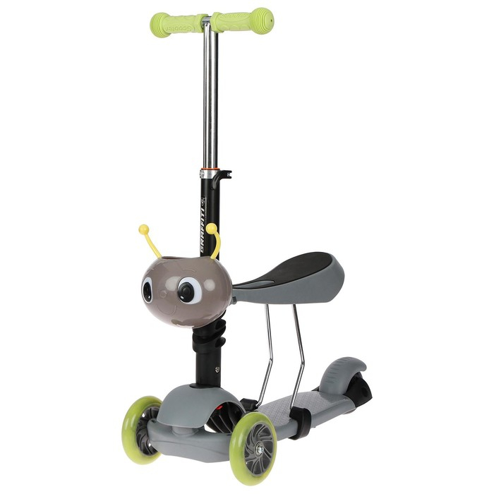 Самокат 2 в 1 GRAFFITI Kids, с корзинкой, колёса PU 120/75 мм, цвет серый Самокат 2 в 1 GRAFFITI Kids, с корзинкой, колёса PU 120/75 мм, цвет серый