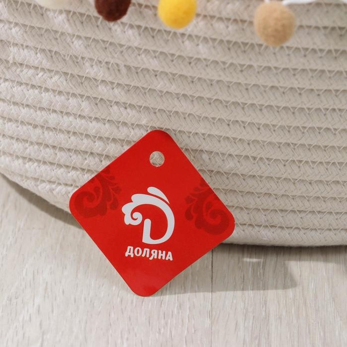 Корзина для хранения плетёная с ручками ручной работы Доляна &laquo;Вори&raquo;, 39&times;29&times;23 см, цвет белый