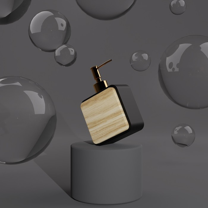 Набор аксессуаров для ванной комнаты «Агат», 4 предмета (дозатор, мыльница, 2 стакана), цвет чёрный Набор аксессуаров для ванной комнаты «Агат», 4 предмета (дозатор, мыльница, 2 стакана), цвет чёрный