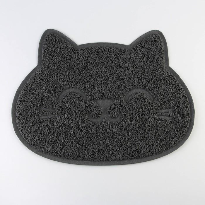 Коврик универсальный под миску и лоток «Мордочка», 30х40 см, серый Коврик универсальный под миску и лоток «Мордочка», 30х40 см, серый