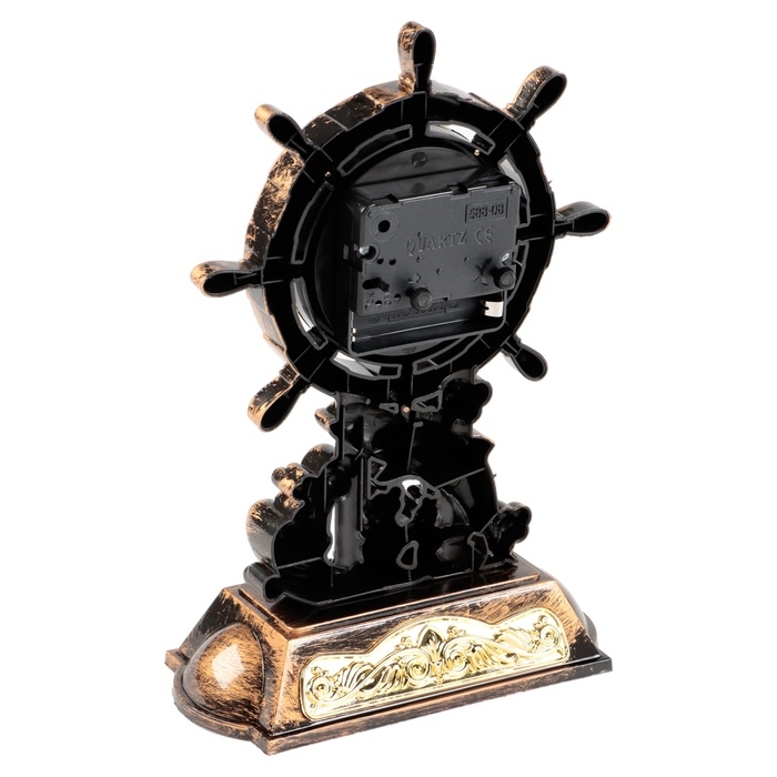 Часы - будильник настольные Часы - будильник настольные "Штурвал", дискретный ход, циферблат d-7 см, 15 х 22.5 см, АА