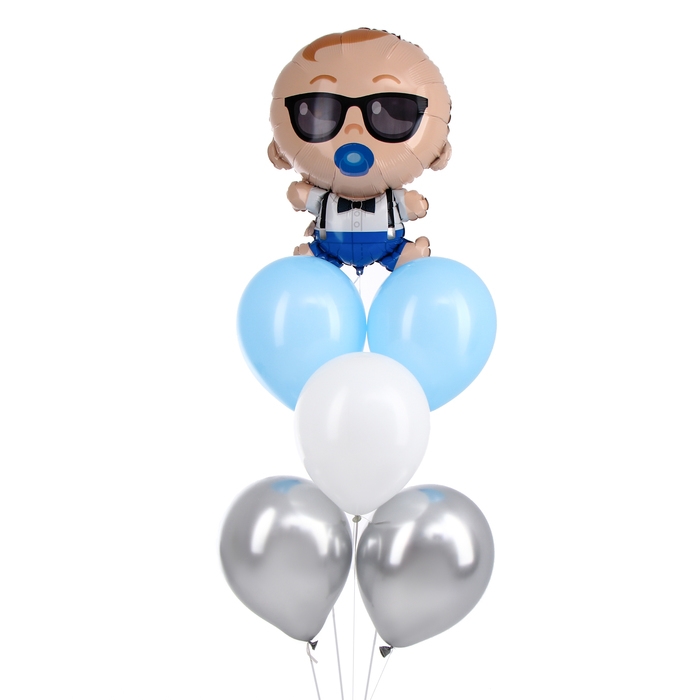 Набор воздушных шаров «Mini Boss», однотон, фольга, латекс, 6 шт. Набор воздушных шаров «Mini Boss», однотон, фольга, латекс, 6 шт.