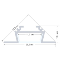 Угловой профиль Apeyron Electrics для светодиодной ленты, алюминий, рассеиватель, 1 м
