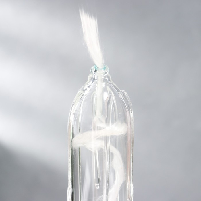 Подсвечник керосиновый стекло "Свеча с подтёками на подставке" прозрачный 26х6,2х6,2 см