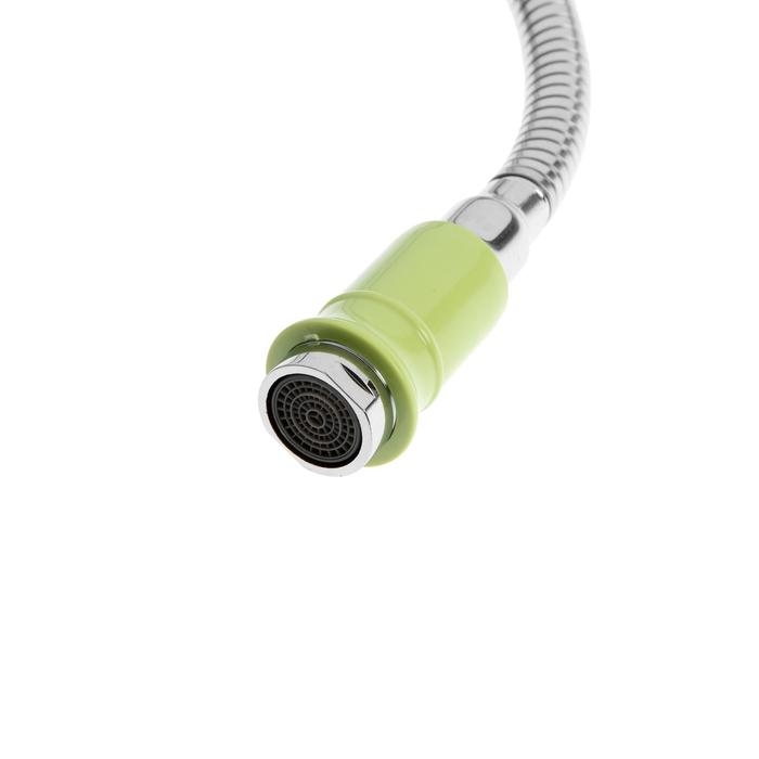 Cмеситель для кухни Cмеситель для кухни "Эверест" B58-071E, двухвентильный, высокий излив, на гайке,хром/зеленый