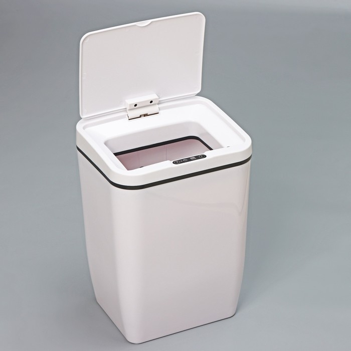 Ведро для мусора сенсорное Доляна, 12 л, цвет белый Ведро для мусора сенсорное Доляна, 12 л, цвет белый