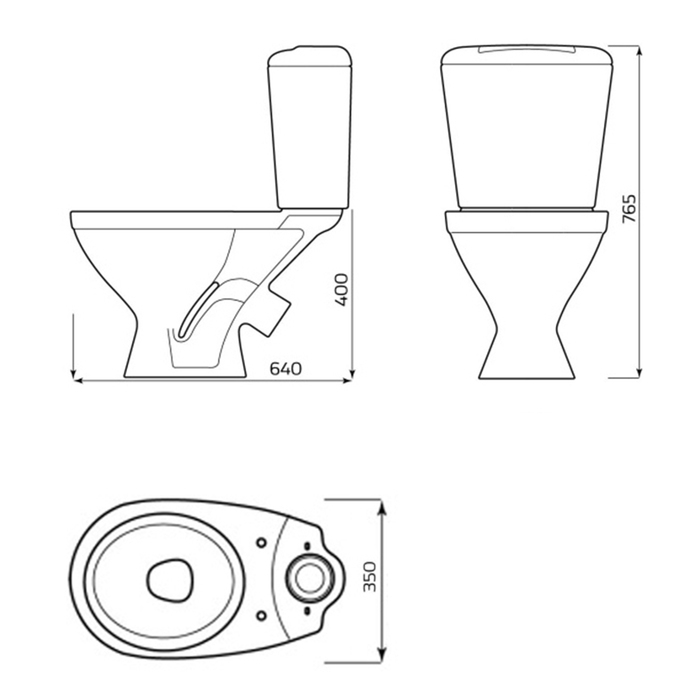 Унитаз компакт ЛЗСФ Унитаз компакт ЛЗСФ "Универсал Эконом", боковая подводка, косой выпуск, сиденье, шток