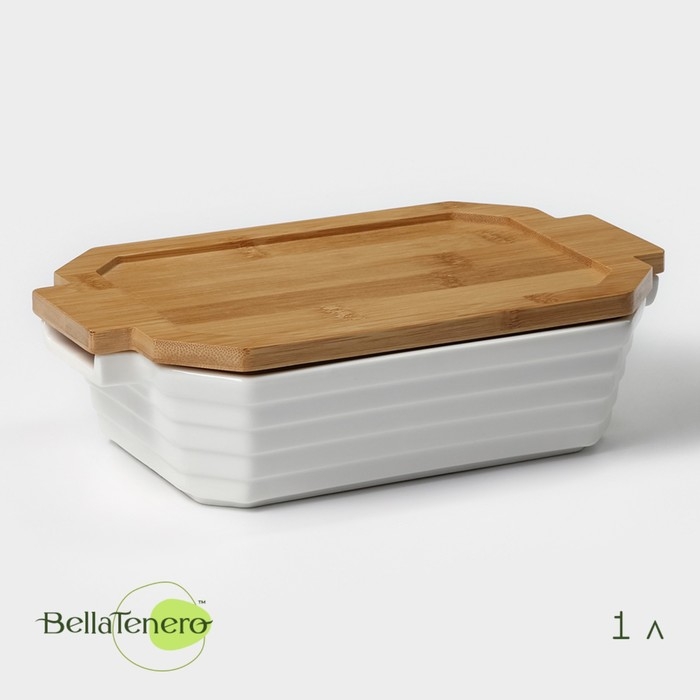 Форма для выпечки из жаропрочной керамики BellaTenero, 1000 мл, 25,6×14,9×6,2 см, цвет белый Форма для выпечки из жаропрочной керамики BellaTenero, 1000 мл, 25,6×14,9×6,2 см, цвет белый