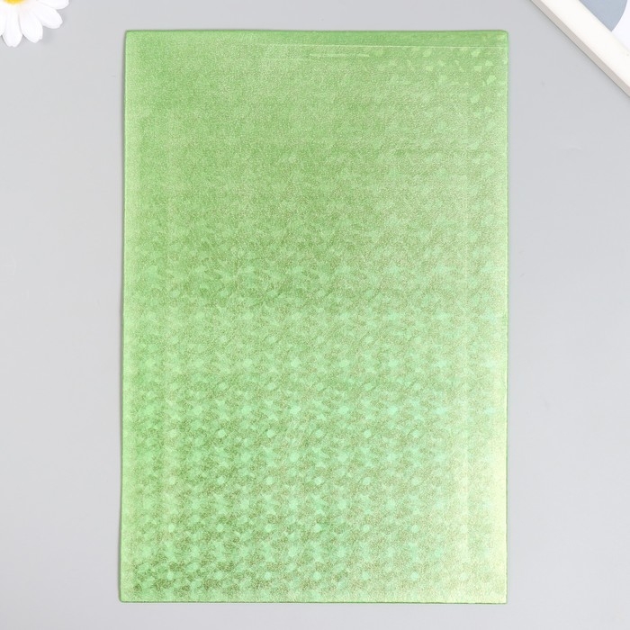 Фоамиран голограмма  Фоамиран голограмма "Зелёный салат" 1,8 мм набор 5 листов 20х30 см