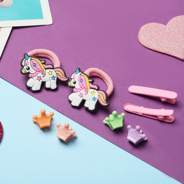 Набор для волос Набор для волос "Крошечка" (2 резинки, 2 зажима, 4 крабика) единорожка звезда