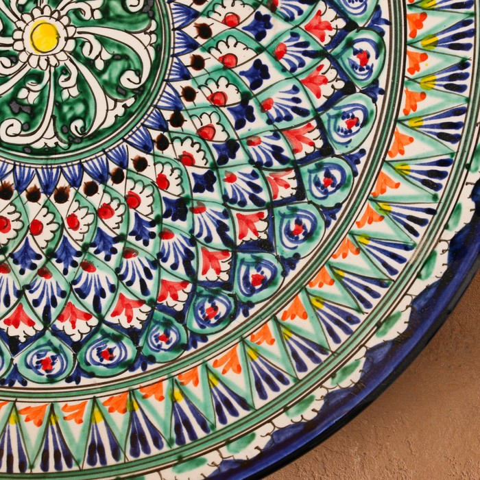 Ляган Риштанская Керамика  Ляган Риштанская Керамика "Узоры", 42 см, синий микс