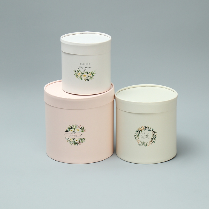 Набор шляпных коробок 3 в 1, упаковка подарочная, «Эко», 13 х 13 - 18 х 18 см Набор шляпных коробок 3 в 1, упаковка подарочная, «Эко», 13 х 13 - 18 х 18 см