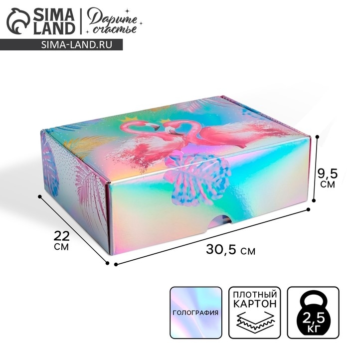Коробка подарочная складная, упаковка, «Тропики», 30,5 х 22 х 9,5 см Коробка подарочная складная, упаковка, «Тропики», 30,5 х 22 х 9,5 см