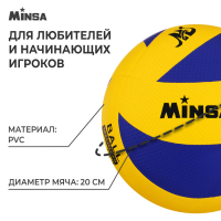 Волейбольный мяч MINSA, клееный, 8 панелей, р. 5, PVC