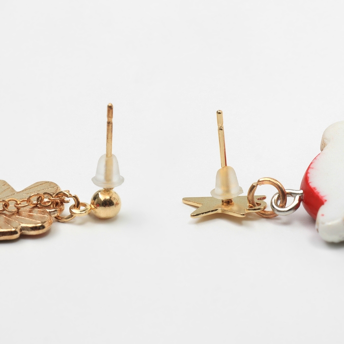Новый год! Серьги «Новогодние» медведь, цветные в золоте Новый год! Серьги «Новогодние» медведь, цветные в золоте