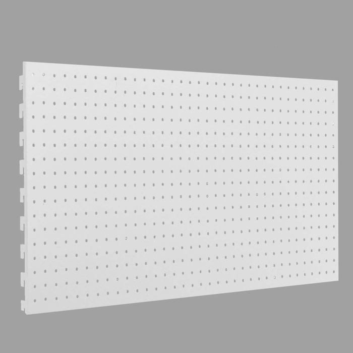 Панель для стеллажа, 35×125 см, перфорированная, цвет белый Панель для стеллажа, 35×125 см, перфорированная, цвет белый