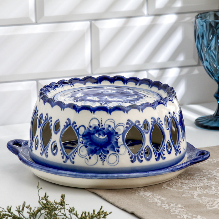 Подставка для яиц Подставка для яиц "Куличница", гжель, фарфор, 25х11 см