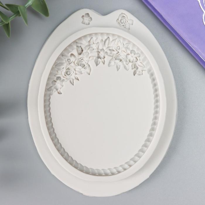 Молд силикон Молд силикон "Рамка с розами" 11х9х1,2 см