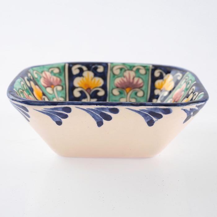 Салатница Риштанская Керамика Салатница Риштанская Керамика "Цветы", 14 см, микс