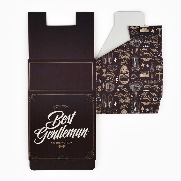 Коробка подарочная сборная, упаковка, «Джентльмену», 15 х 15 х 7 см Коробка подарочная сборная, упаковка, «Джентльмену», 15 х 15 х 7 см