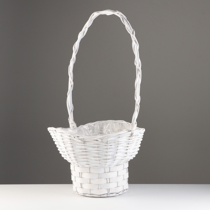 Набор корзин из 3 шт, 35x33xH23/64, 27x25xH21/58, 20x19xH20/53 см, белый, ива Набор корзин из 3 шт, 35x33xH23/64, 27x25xH21/58, 20x19xH20/53 см, белый, ива