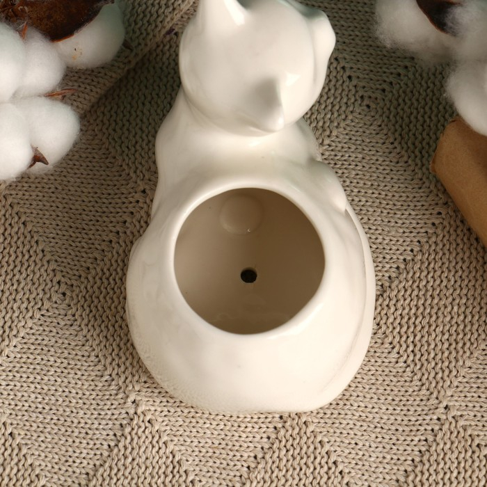 Горшок Горшок "Котенок" белый, 13х10,5х12,5см