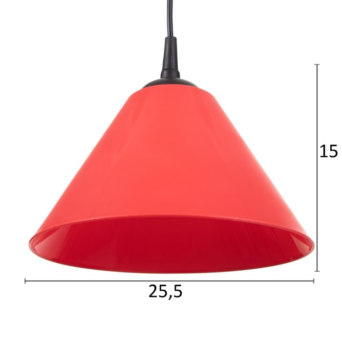 Подвес Подвес "Конус" 1х15Вт Е27 МОДЕЛЬ: BR 00270 черный/красный 25х25х15см