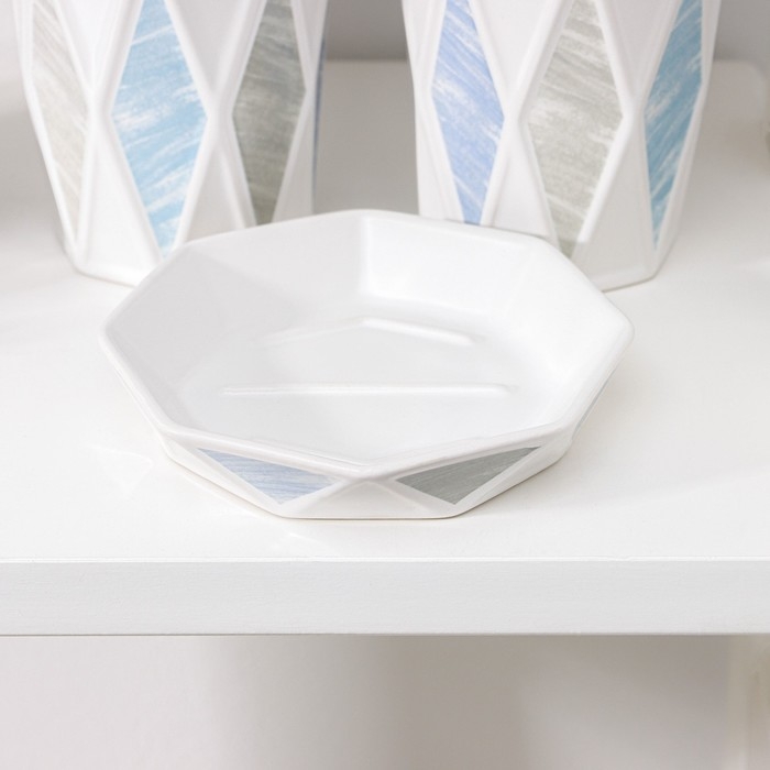 Набор аксессуаров для ванной комнаты «Олимпия», 4 предмета( дозатор 340 мл, мыльница, два стакана 300 мл), цвет белый Набор аксессуаров для ванной комнаты «Олимпия», 4 предмета( дозатор 340 мл, мыльница, два стакана 300 мл), цвет белый