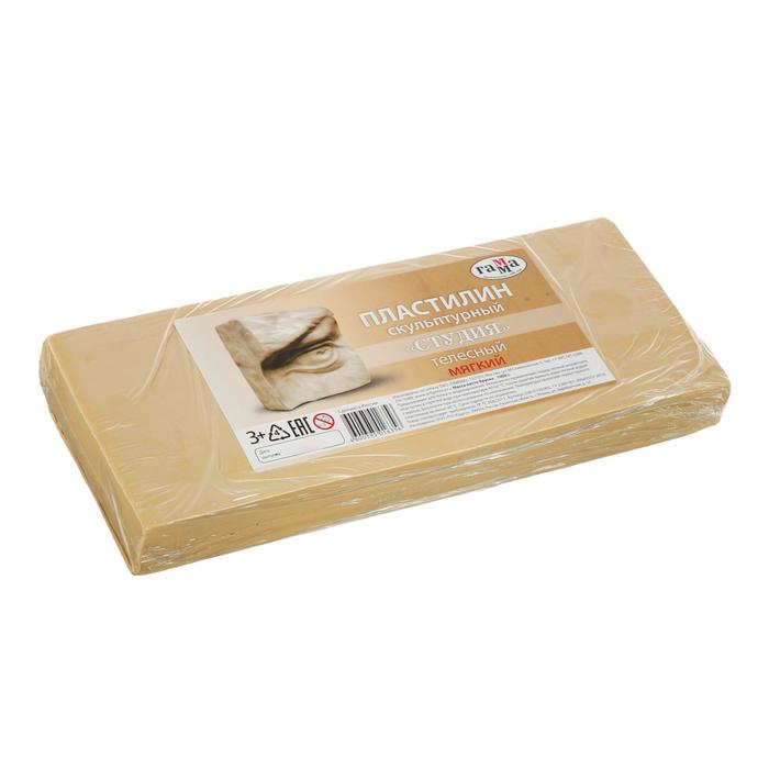 Пластилин скульптурный телесный, мягкий, 1000 г,  Пластилин скульптурный телесный, мягкий, 1000 г, "Гамма"