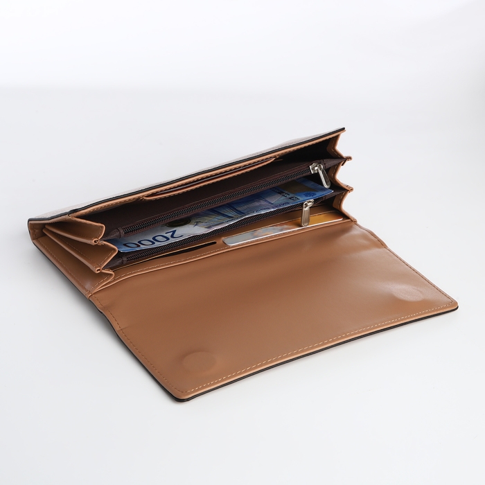 Кошелёк женский на магните, цвет коричневый Кошелёк женский на магните, цвет коричневый