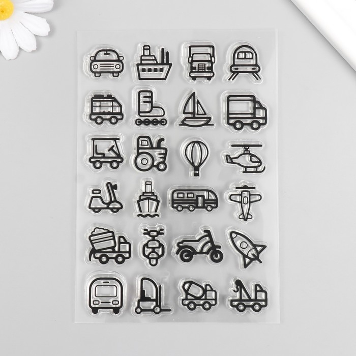 Штамп для творчества силикон Штамп для творчества силикон "Транспорт" 16х11 см