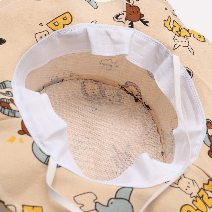 Панама детская Панама детская "Зверушки" MINAKU, цв,бежевый , р-р 50