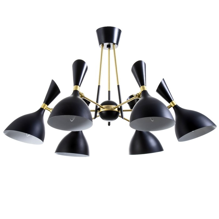 Люстра Люстра "Бастони" 6хЕ14 40Вт черно-золотой 70х70х54 см BayerLux