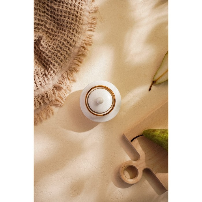 Сахарница фарфоровая SL Home «Волна в камне», 300 мл, 9,5×10,5 см, цвет белый Сахарница фарфоровая SL Home «Волна в камне», 300 мл, 9,5×10,5 см, цвет белый