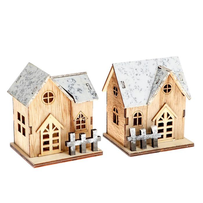 Световой декор настольный «Домики» 9,5 см, МИКС Световой декор настольный «Домики» 9,5 см, МИКС